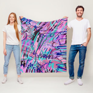 Paarse droomexpressieve Abstracte afdruk Fleece Deken