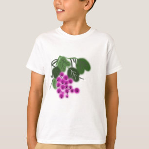paarse druiven en groene bladeren t-shirt