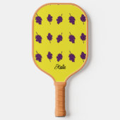 Paarse druiven gepersonaliseerd geel pickleball paddle (Voorkant)