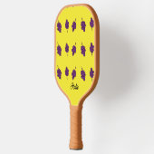 Paarse druiven gepersonaliseerd geel pickleball paddle (Links)