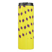 Paarse druiven gepersonaliseerd geel thermosbeker (Achterkant)