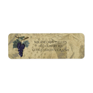 Paarse Druiven Landelijke Vintage Etiket