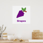 Paarse druiven met woorden poster (Keuken)