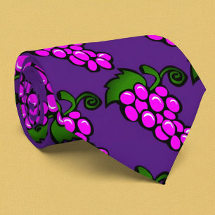 Paarse druiven patroon stropdas