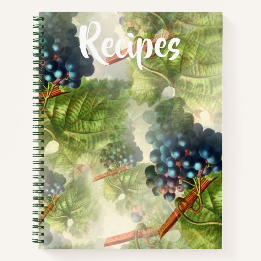 Paarse druiven Recipe Book Notitieboek (Voorkant)