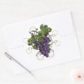 Paarse druiven ronde sticker (Envelop)