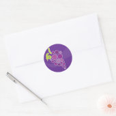 Paarse druiven ronde sticker (Envelop)
