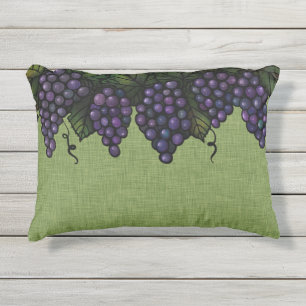 Paarse druiven, ventilator buitenzijde, 16 x 12 in buitenkussen