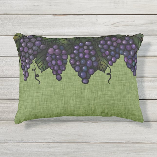 Paarse druiven, ventilator buitenzijde, 16 x 12 in buitenkussen (Voorkant)
