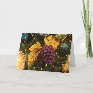 paarse druiven - wenskaart voor kerstversiering feestdagen kaart