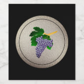 Paarse druiven wijn etiket (Enkel label)