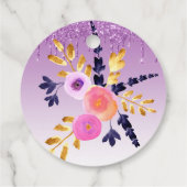 Paarse druppelflank bedankt bedankjes labels (Achterkant)