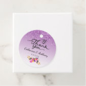 Paarse druppelflank bedankt bedankjes labels (In situ)