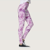 Paarse dubbele bloesem bloem leggings (Rechts)