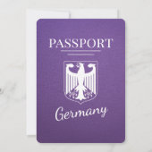 Paarse Duitsland Passport Wedding Kaart (Achterkant)