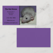 Paarse Dumbo Rat Breeder Rattery Visitekaartje (Voorkant / Achterkant)