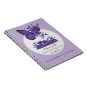 Paarse duo-toon-tweekleurig onderzoek met vlinder notitieboek (Rechterzijde)