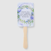 Paarse Dusty Blue Tulip Hyacinth Peony Wedding Handwaaier (Achterkant)