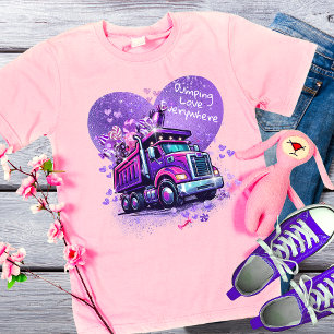 Paarse Dwaas Vuilniswagen Valentijnskaart T-shirt