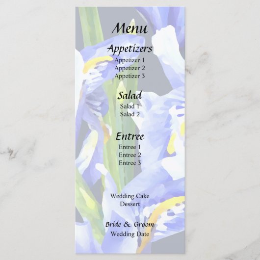 Paarse Dwerg Iris Hart Menu (Voorkant)