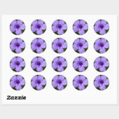 Paarse dwerg mexicaanse petunia ronde sticker (Vel)