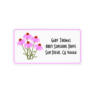 Paarse Echinacea adreslabels Etiket