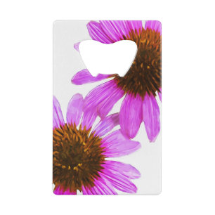 Paarse Echinacea Bloem Abstract Impressionisme Kredietkaart Flessenopener