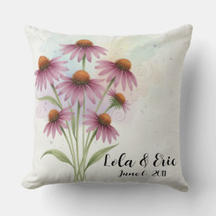 Paarse Echinacea Bloemboeket Jubileum Kussen