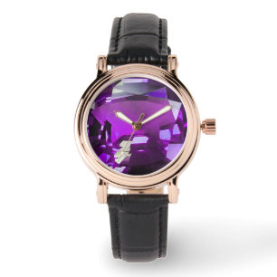 Paarse edelsteen horloge