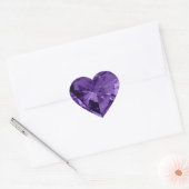Paarse edelsteen kristal glanzend hart Sticker (Envelop)
