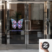paarse edelstenen vlinder raamsticker (Kantoordeur)