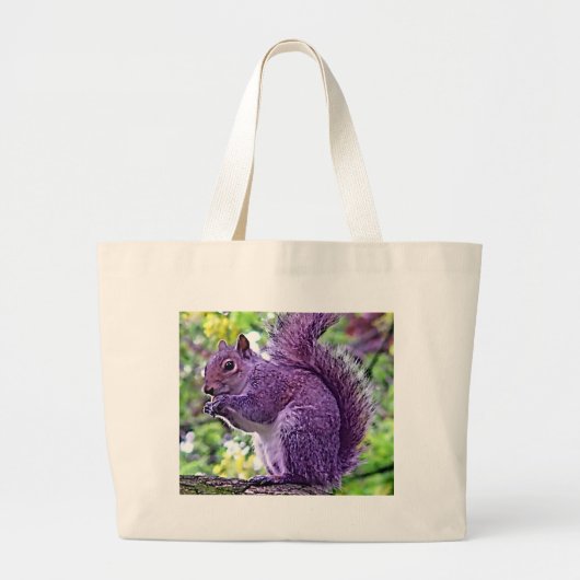 Paarse eekhoorn grote tote bag (Voorkant)