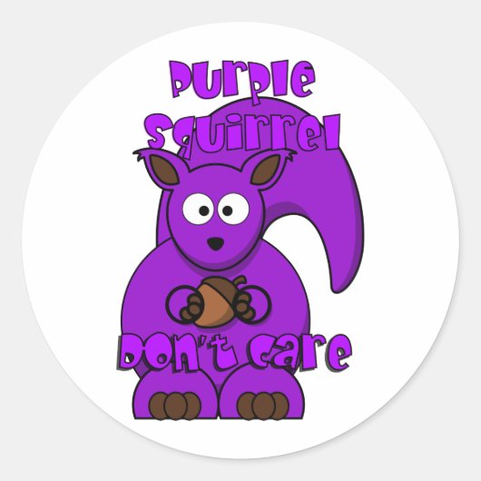 Paarse eekhoorn maakt het niet uit ronde sticker (Voorkant)