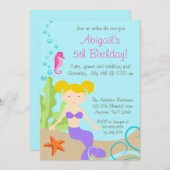 Paarse eenbladige zeemeermin onder Zee Kaart (Voorkant / Achterkant)