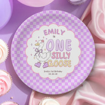 Paarse Eend Silly Goose - Retro Meisje Eerste Verj