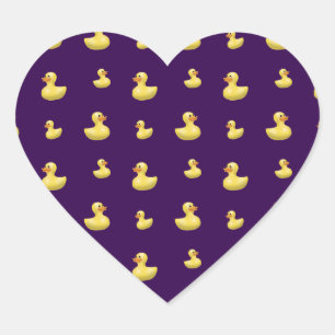 Paarse eenden hart sticker