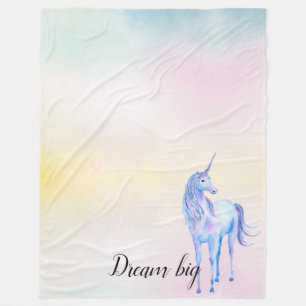 Paarse Eenhoorn Aqua Pink Yellow Tie Dye Fleece Deken