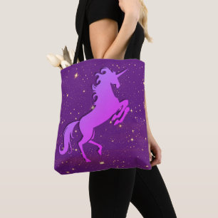 Paarse eenhoorn Canvas tas