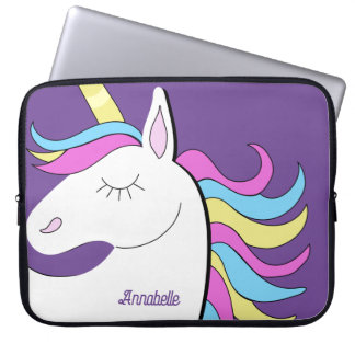 Paarse Eenhoorn Eenhoorns Fantasy Laptop Sleeve