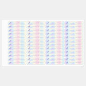 Paarse eenhoorn pastel regenboog kinder waterdicht labels (Vel)