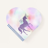 Paarse eenhoorn roze regenboog meisje notitieboek (Voorkant)
