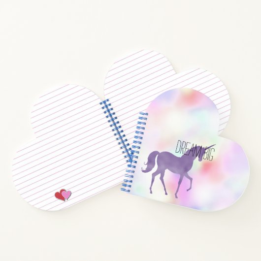 Paarse eenhoorn roze regenboog meisje notitieboek (Binnen)