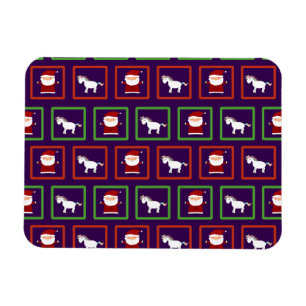 Paarse eenhoorns santa claus patroon magneet