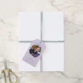 Paarse Eenvoudige Boog Foto Kerst Cadeaulabel (Met Touw)