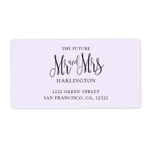 Paarse eenvoudige bruiloft. De heer en mevrouw mod Etiket