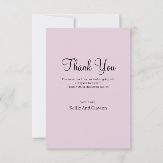 Paarse eenvoudige bruiloft - Hartelijk dank Bedankkaart (Voorkant)