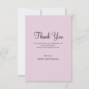 Paarse eenvoudige bruiloft - Hartelijk dank Bedankkaart