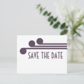 Paarse Eenvoudige Deco Chic sparen het Briefkaart (Staand voorkant)