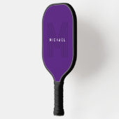 Paarse Eenvoudige Moderne Naam Monogram Pickleball Paddle (Links)