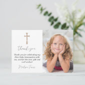 Paarse Eerste Heilige Communie Hartelijk dank Bedankkaart (Staand voorkant)